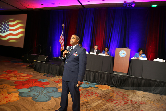BG Newby leaves the dais to get close to the audience and delivers the message that...